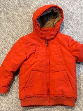FatFace UK Kids Orange Hooded Winter Jacket